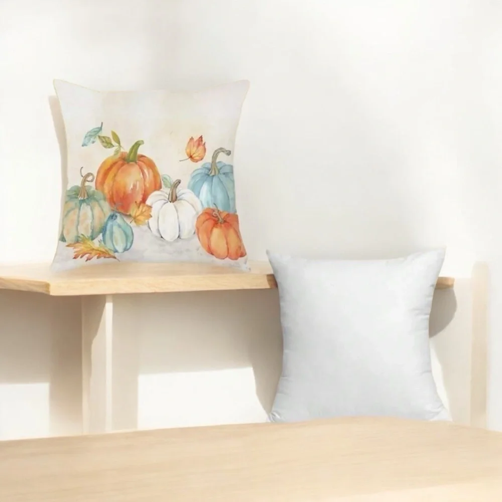 Multicolored Pumpkins Fall Harvest Accent Toss Pillow Cover